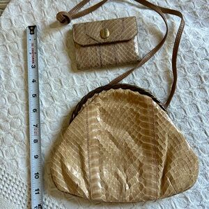 Elegant Italian Snake Print Women's Bag Set